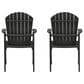 Hearth and Haven Outdoor Adirondack Dining Chair in Dark Grey (Set of 2), , large