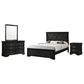 Crown Mark Amalia 4-Piece Twin Bedroom Set in Black, , large