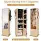 GigaCloud Rotating Jewelry Cabinet with Full-length Mirror, Coat Rack and Shelves in Walnut, , large