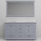 Lexora Home Dukes 60" Double Bathroom Vanity in Espresso with 2 cm White Cultured Marble Top, Rectangular Sinks and 58" Mirror, , large