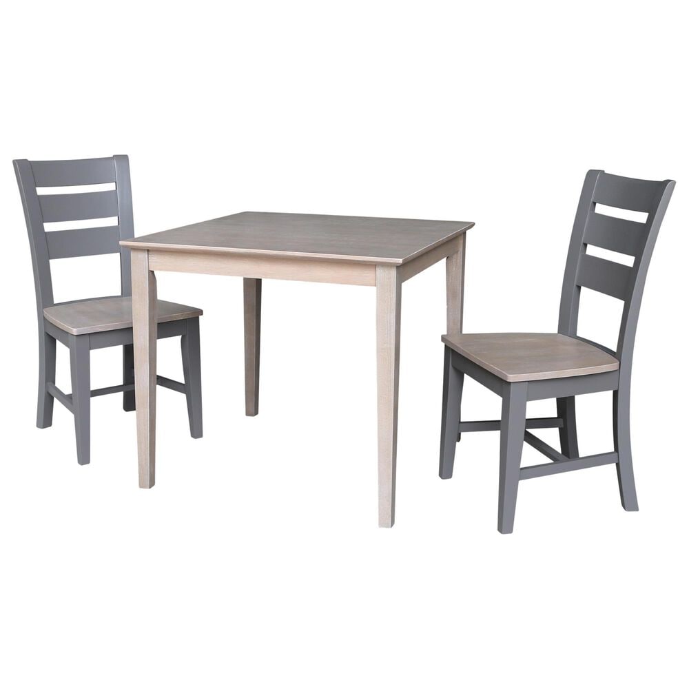 International Concepts 3-Piece 36" Dining Set in Graywashed and Clay Taupe, , large