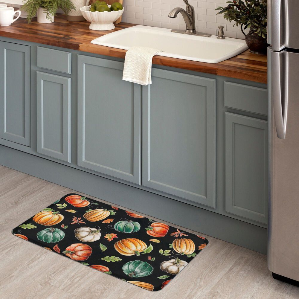 Mohawk Dri-Pro Harvest Chalk Pumpkin 1&#39;6&quot; x 2&#39;6&quot; Multicolor Door Mat, , large