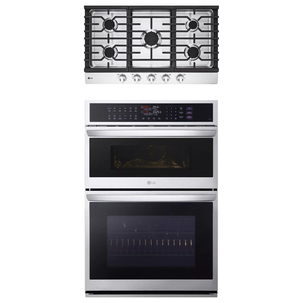 LG 2-Piece Kitchen Package with 30" Electric Wall Oven and Gas Cooktop in Stainless Steel, , large
