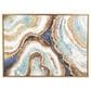 Maple and Jade 47" x 36" Enlarge Slice Geode Wall Art with Gold Frame in Blue, Brown, Teal and White, , large