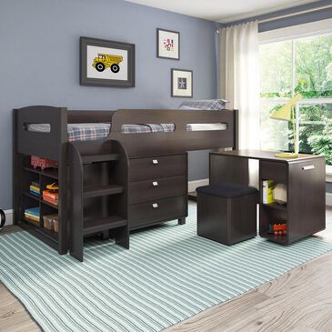 CorLiving Madison Twin Loft Bed in Rich Espresso, , large