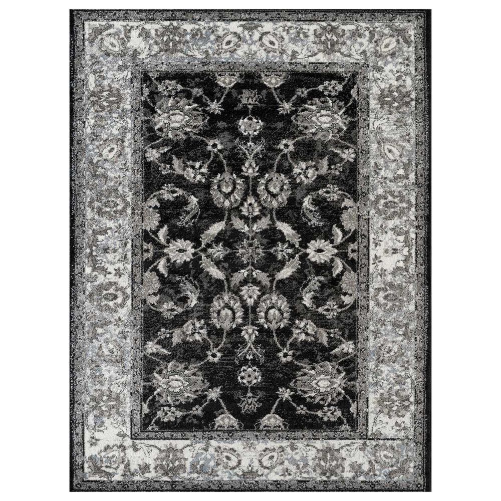 Amer Rugs Alexandria 2" x 3" Black and Ivory Area Rug, , large