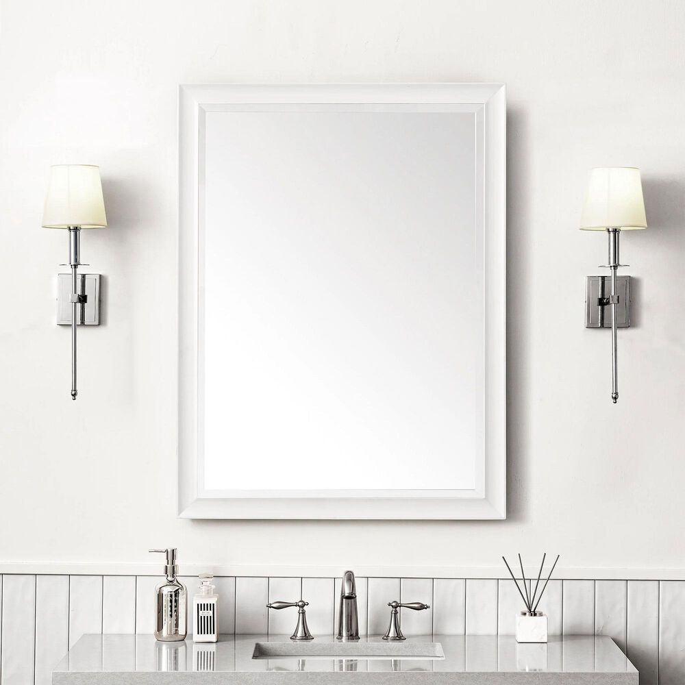 James Martin Vanities Glenbrooke 30&quot; Rectangular Mirror in Bright White, , large