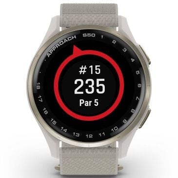 Garmin Approach S50 43mm Golf and Fitness Smartwatch Cream Gold Aluminum Bezel Case with Ivory Nylon Band, , large