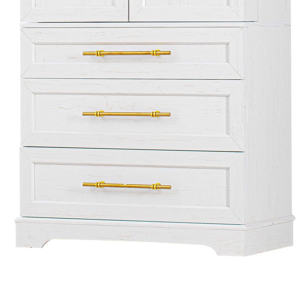 HOMLUX HOMLUX 78.2" Tall Farmhouse Kitchen Pantry Cabinet with 8 Door Shelves, Storage Cabinet with 3 Adjustable Shelves, 3 Large Drawers, Versatile Cupboard for Kitchen, Dining &amp; Bathroom, Retro White, , large