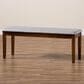 Baxton Studio Teresa Dining Bench with Grey Cushion in Walnut Brown, , large
