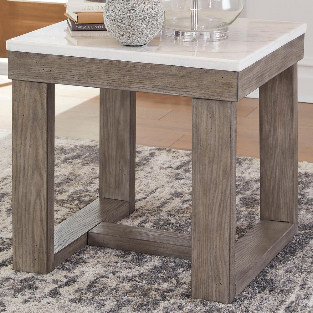 Ashley Loyaska End Table in Grayish Brown and Ivory, , large