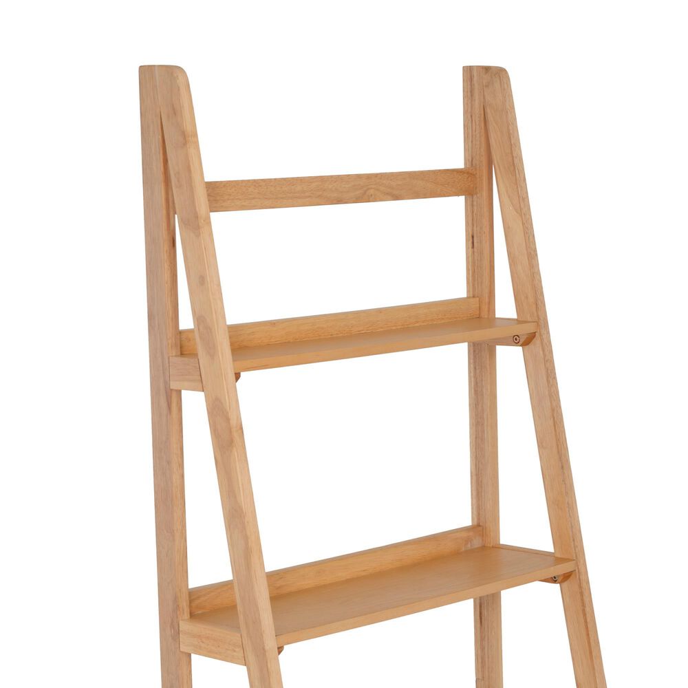 Linon Home Decor Charlotte 5-Shelf Ladder Bookcase in Natural, , large