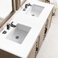 James Martin Vanities Portland 60" Double Bathroom Vanity in Whitewashed Walnut with 3 cm White Zeus Quartz Top and Rectangular Sinks, , large