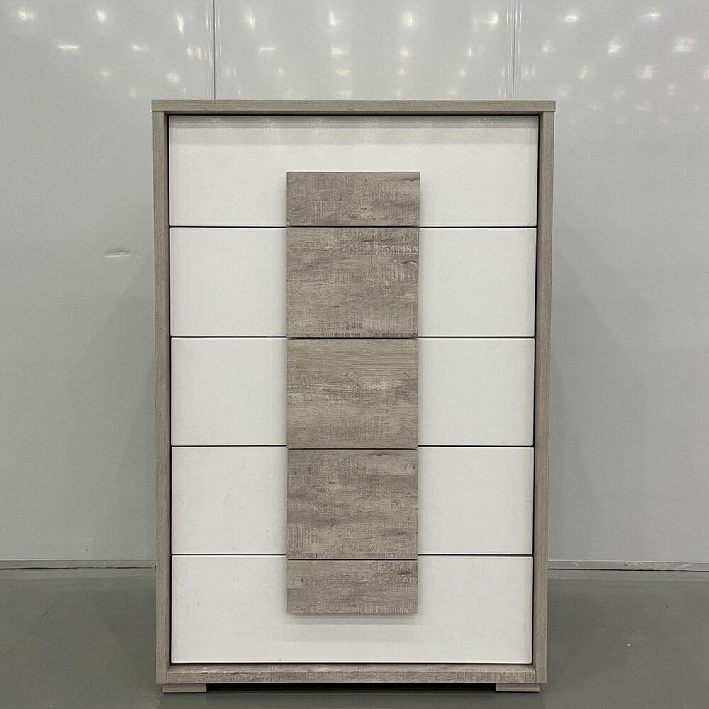 Mayberry Hill San Matteo 5-Drawer Chest in White and Ash Grey, , large