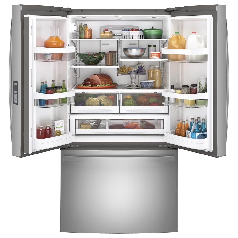GE Appliances 28.7 Cu. Ft. 3-Door French Door Refrigerator in Stainless Steel, , large