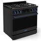 THOR KITCHEN Gordon Ramsay 6 Cu. Ft. 36" Professional Liquid Propane Range with Navy Blue Handle Kit in Black, , large