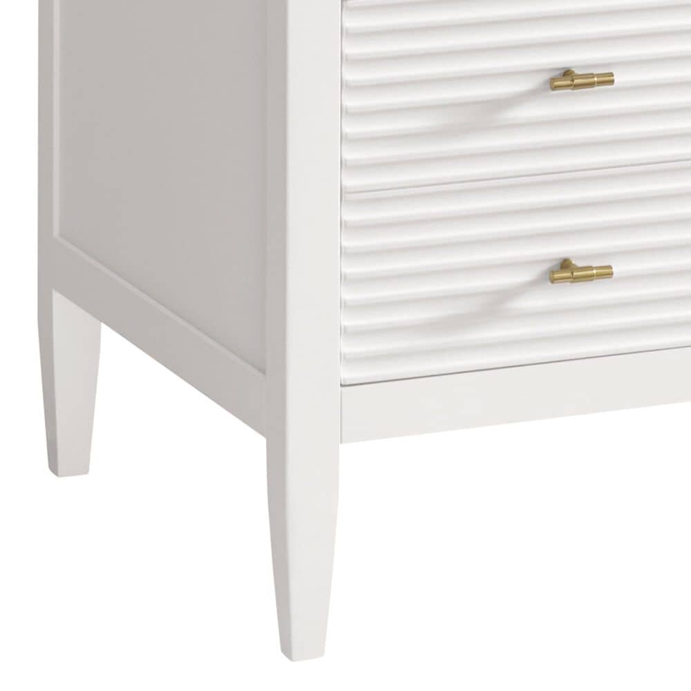 James Martin Vanities Myrrin 48&quot; Vanity in Bright White with 3 cm Carrara White Marble Top, , large