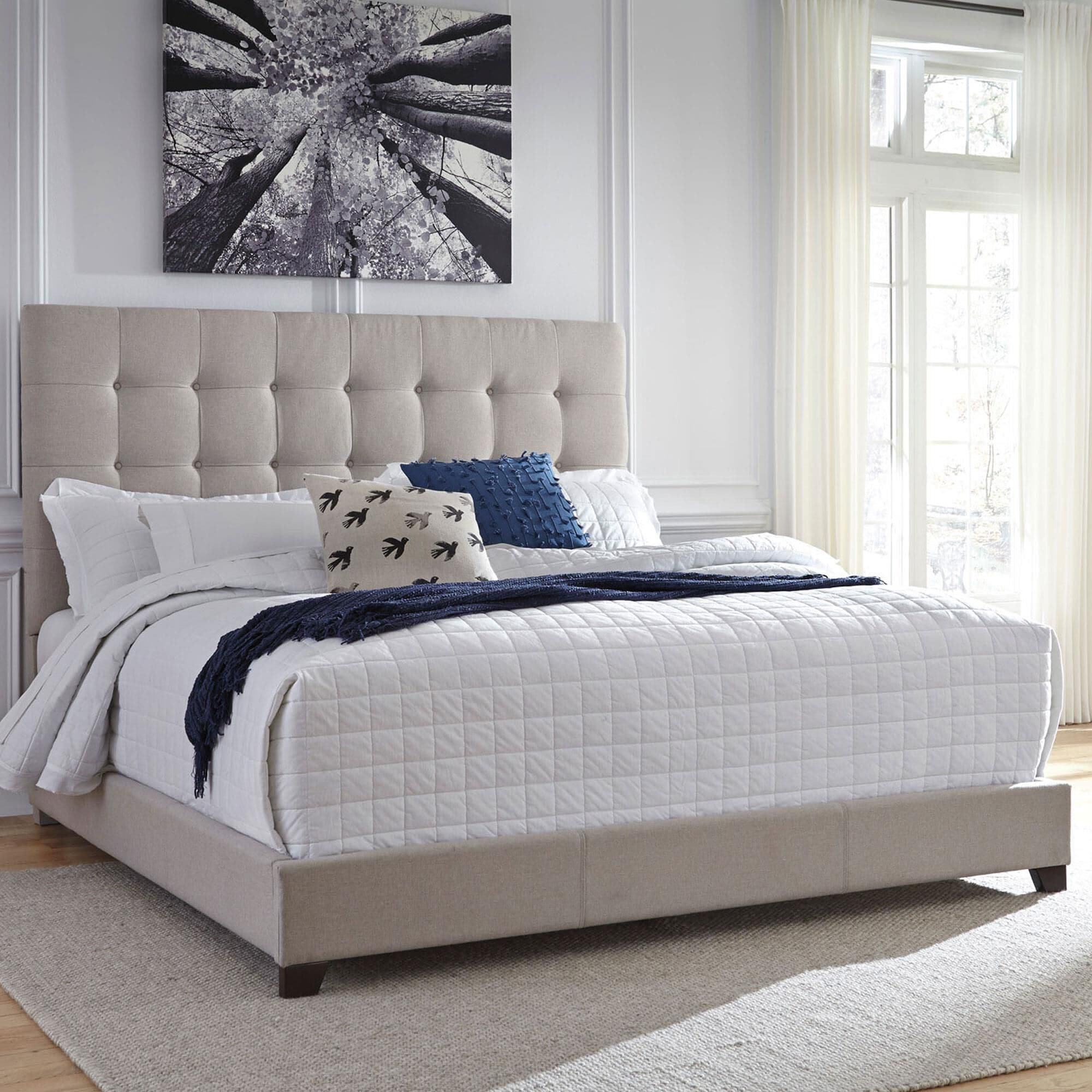 Signature Design by Ashley King Upholstered Bed in Beige | Nebraska  Furniture Mart