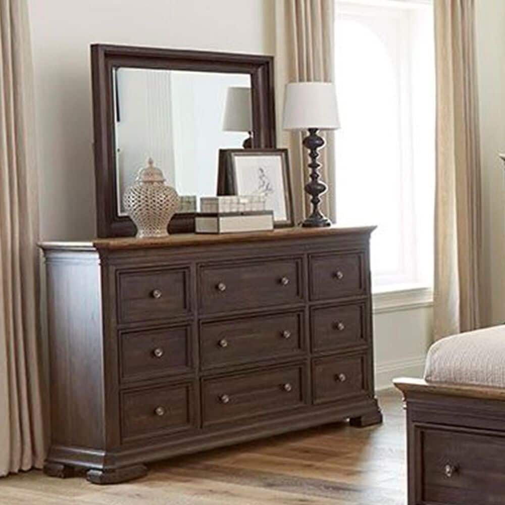 Napa Furniture Design Grand Louie Dresser Mirror in Ebony and Wheat, , large