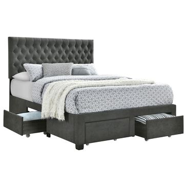 Pacific Landing Soledad Queen Upholstered Storage Bed in Grey, , large