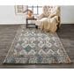 Feizy Arazad 5" x 8" Black and Tangerine Area Rug, , large