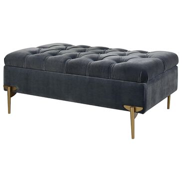 Jennifer Taylor Home Estelle Storage Ottoman in Steel Gray Velvet, , large