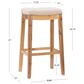 Linon Home Decor Claridge Bar Stool with Beige Cushion in Rustic Brown, , large