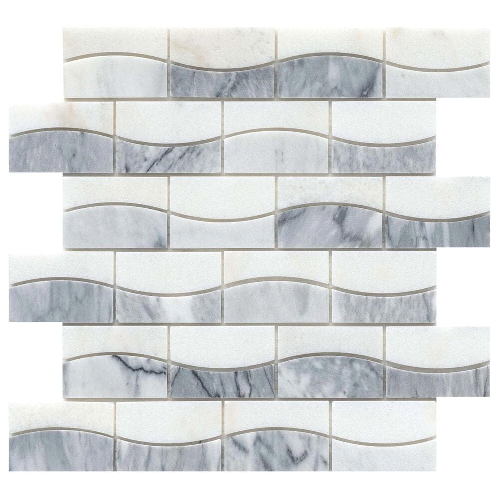 Emser Talento Gris 2" x 3" on 12" x 13" Marble Mosaic Sheet, , large