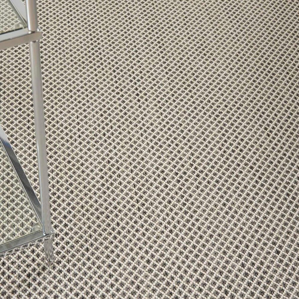 Nourison Courtyard Ivory and Charcoal 10&#39; x 14&#39; Indoor/Outdoor Area Rug, , large