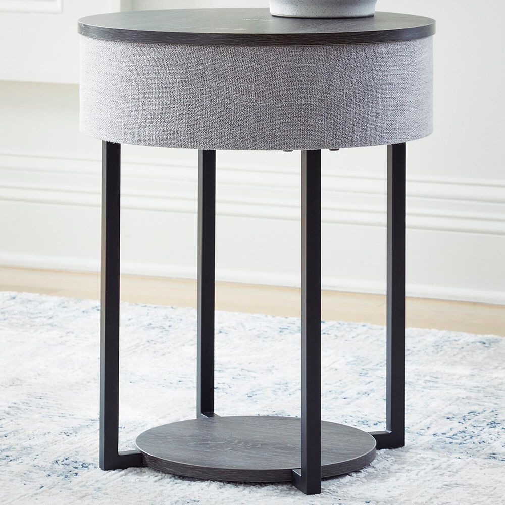 Ashley Sethlen Accent Table with Speaker in Gray and Black, , large