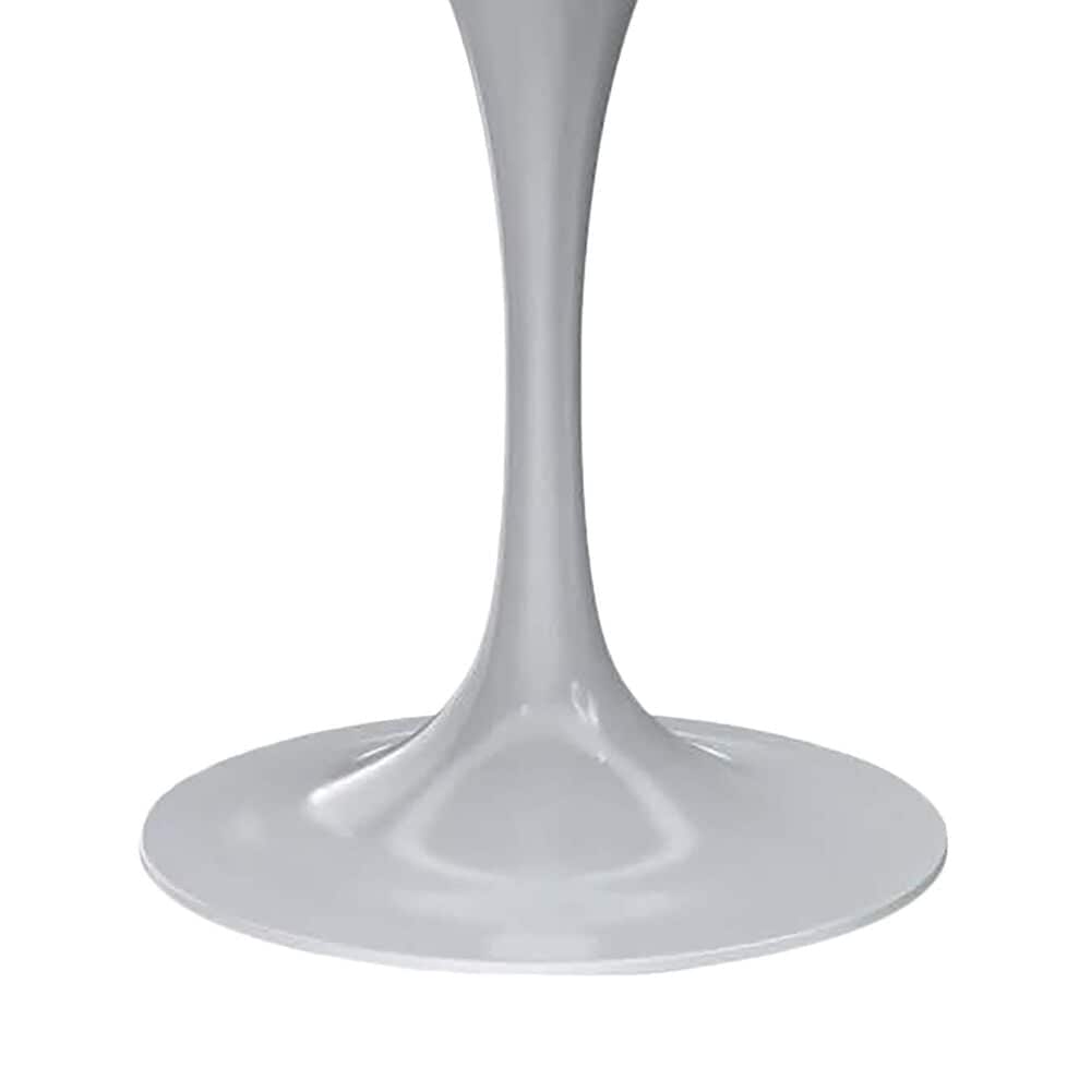 Leisuremod LeisureMod Verve Collection 36 Round Dining Table, White Base with Laminated White Marbleized Top, , large