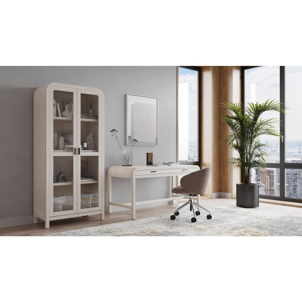 Urban Home Drake Glass Door Wooden Bookcase in Sugar, , large