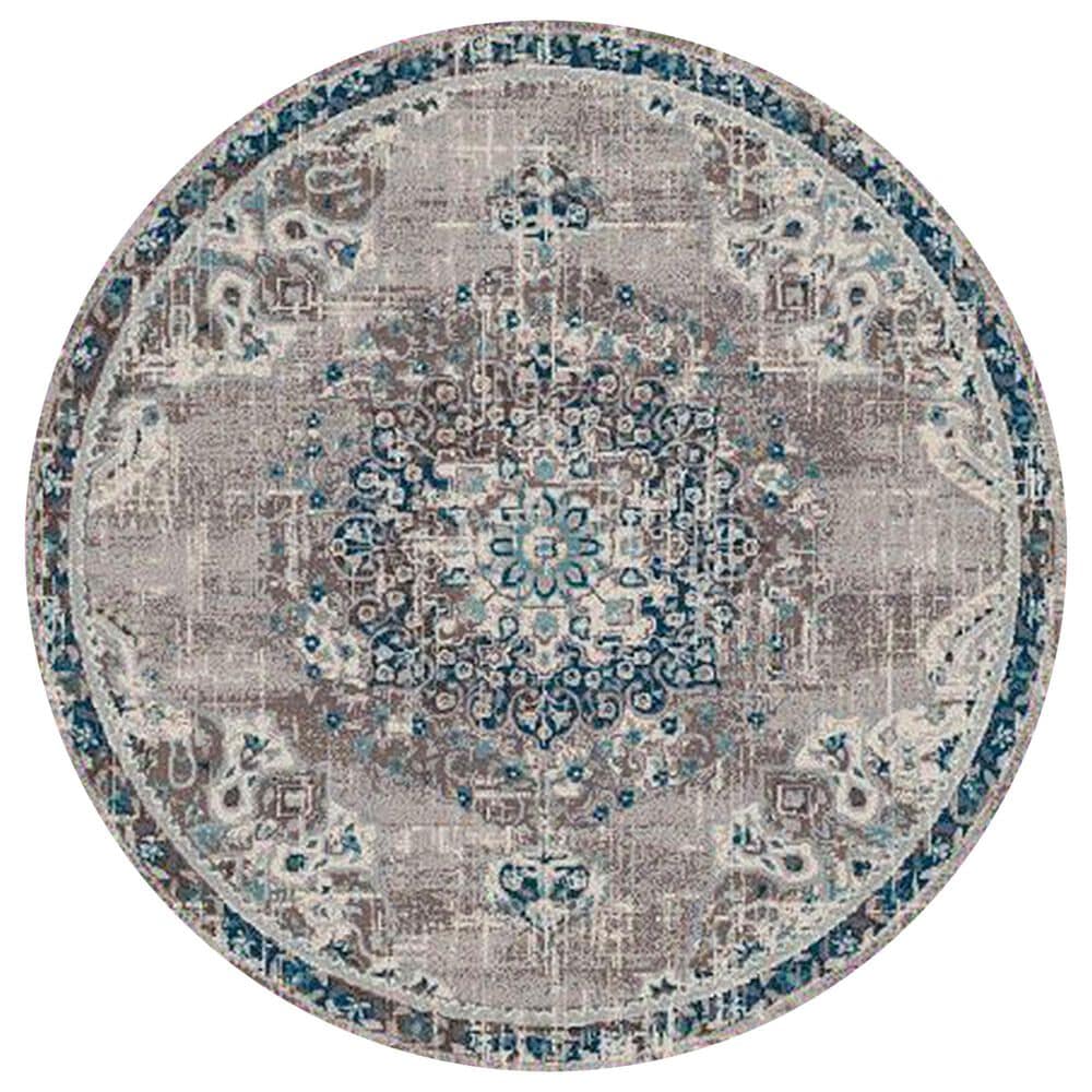 Amer Rugs Montana 7&#39;6&quot; Round Teal Area Rug, , large