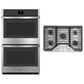 GE Appliances 2-Piece Kitchen Package with 30" Smart Built-In Double Wall Oven with No Preheat Air Fry and Gas Cooktop in Stainless Steel, , large