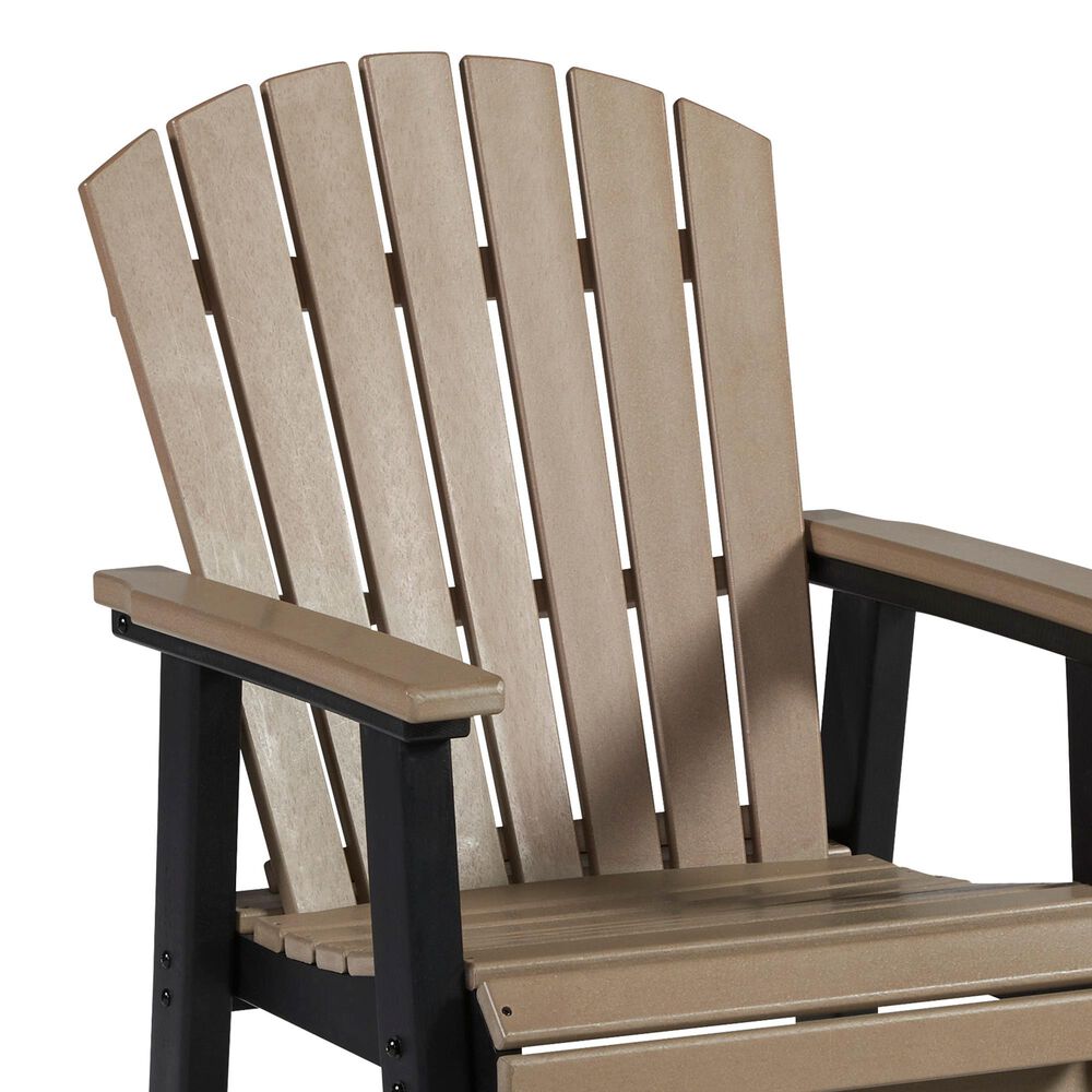 Ashley Fairen Trail Patio Counter Stool in Driftwood and Black (Set of 2), , large