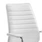 Zuo Modern Enterprise Low Back Office Chair with White Faux Leather in Chrome, , large