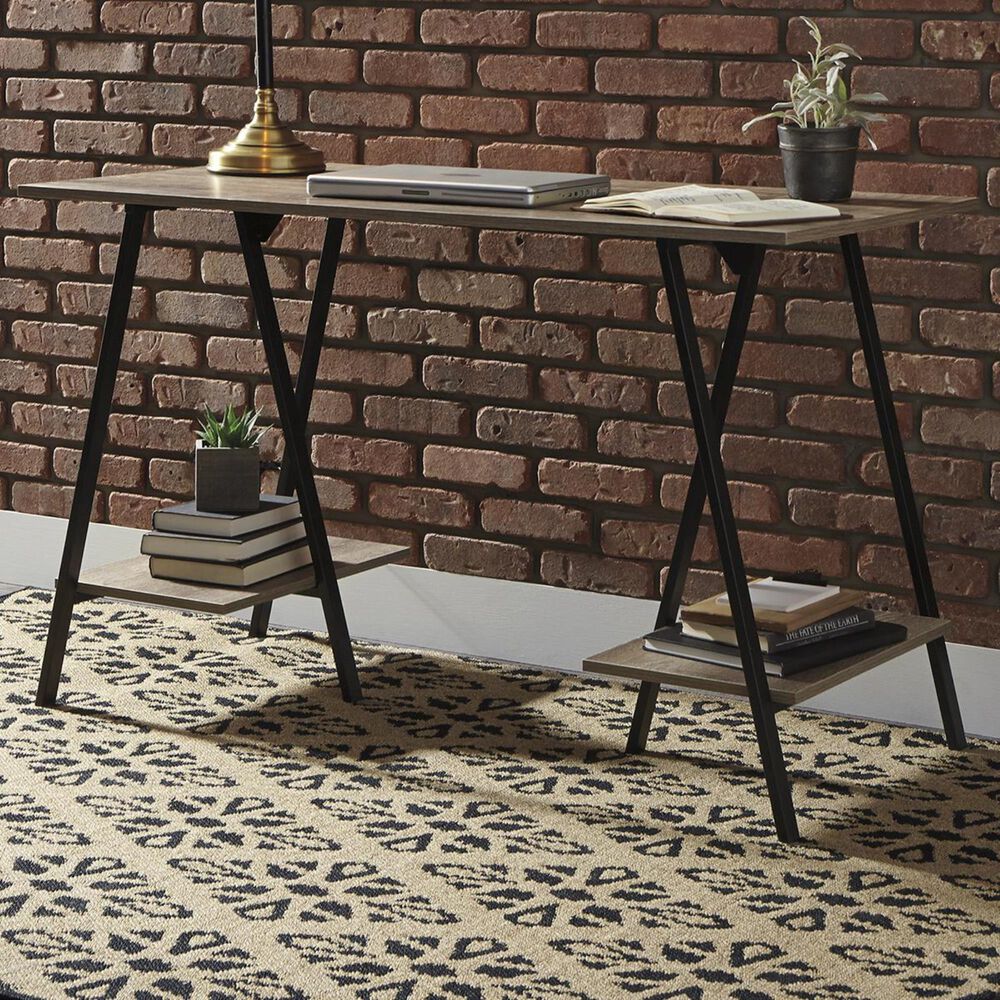 Signature Design by Ashley Bertmond Home Office Desk in Black and Natural, , large