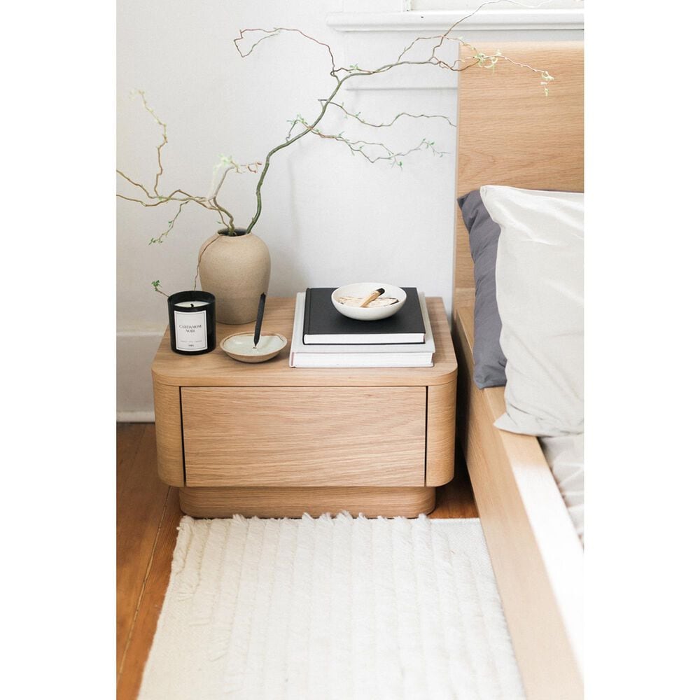 Moe&#39;s Home Collection Round Off 1-Drawer Nightstand in Natural Oak, , large