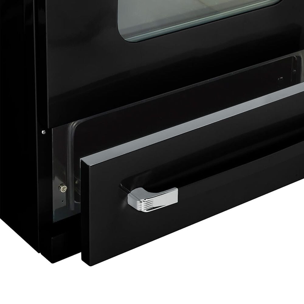 Unique Appliances Classic Retro 30" Radiant Electric Glass Top Convection Range in Midnight Black, , large