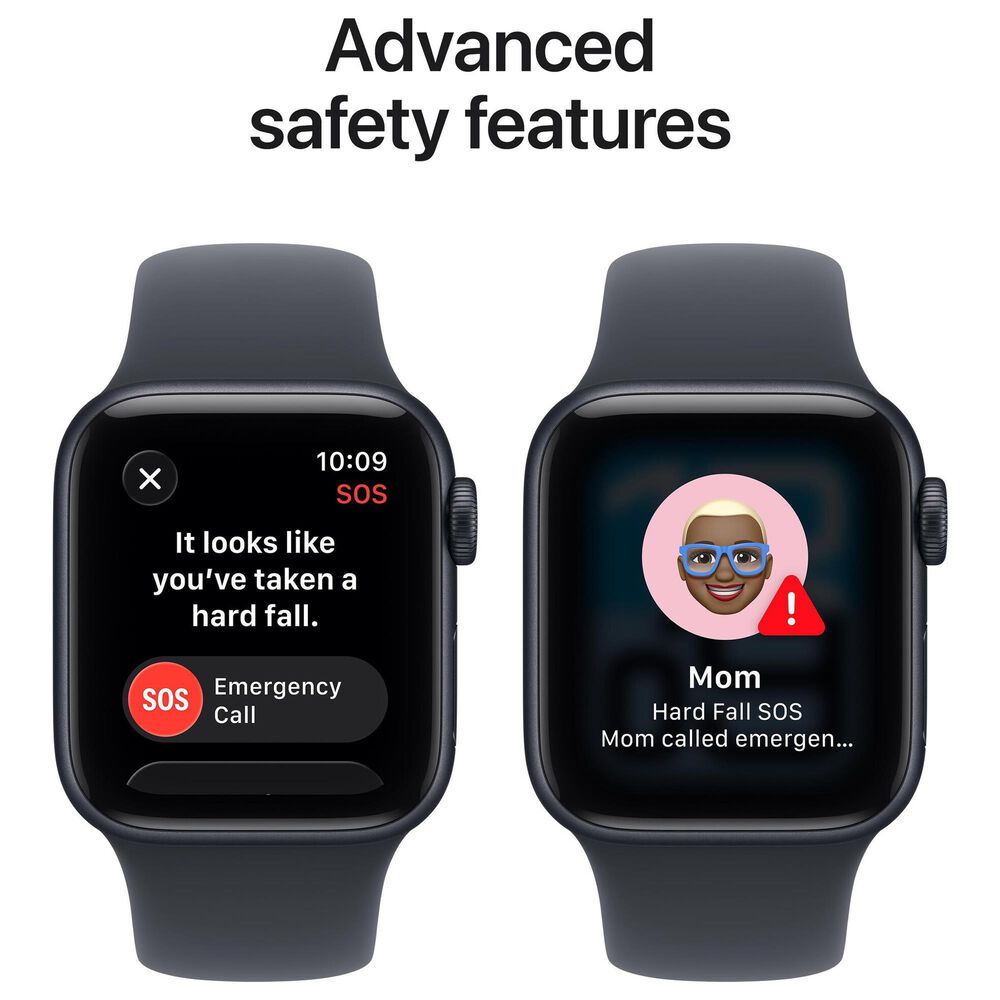 Apple Watch SE 3 (GPS) 40mm Aluminum Case with Sport Band - S/M in Midnight and 2-Year AppleCare+, , large