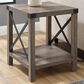 Walker Edison Barn Door Side Table in Grey Wash, , large