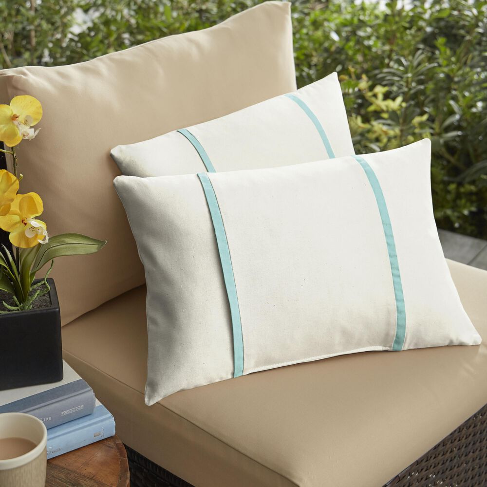 Sorra Home Sunbrella 12" x 24" Pillow in Canvas Natural (Set of 2), , large