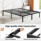 Hearth and Haven Queen Heavy Duty Metal Bed Frame in Black, , large