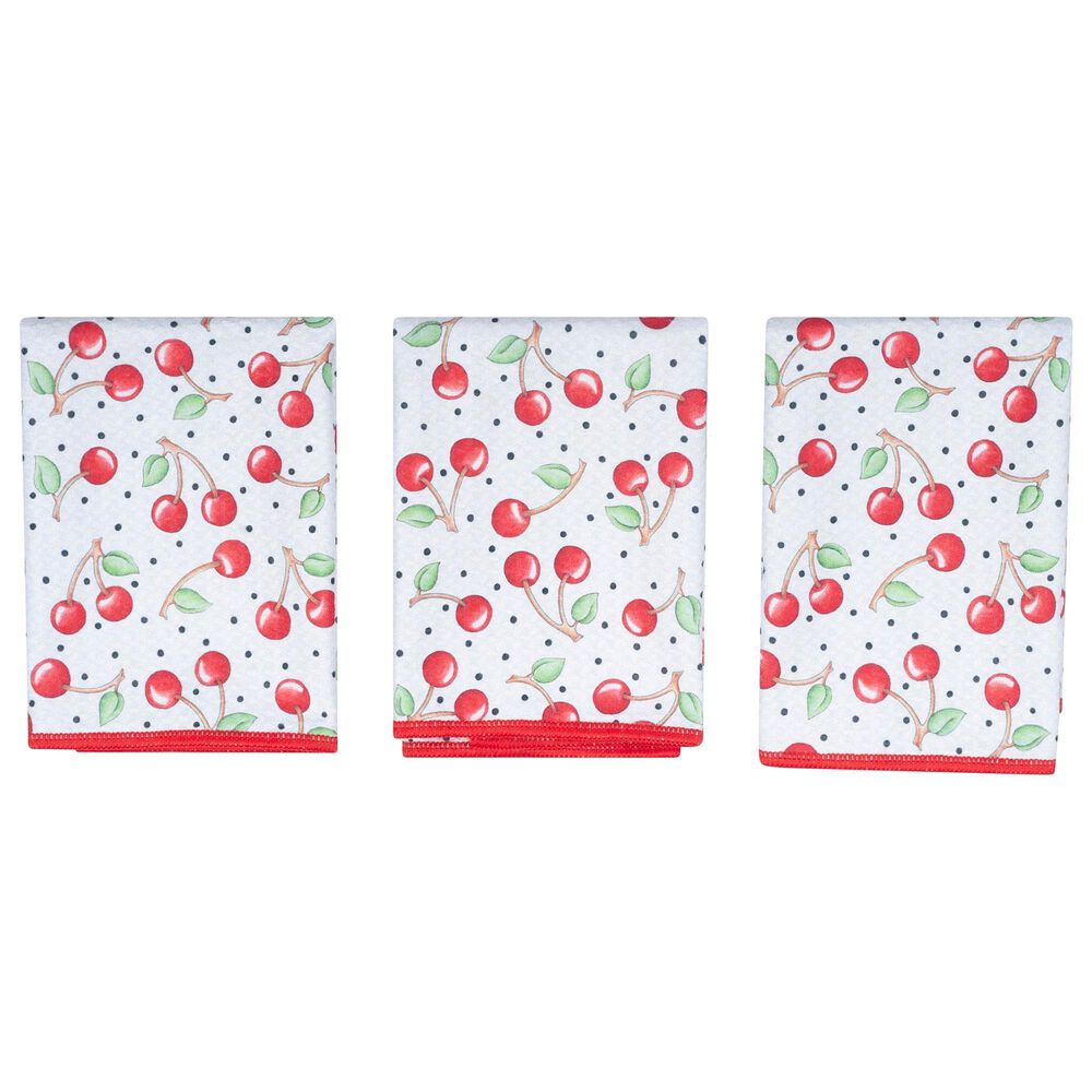 Once Again Home Cherry Harvest Reversible Mighty Mini Towel in Red (Set of 3), , large