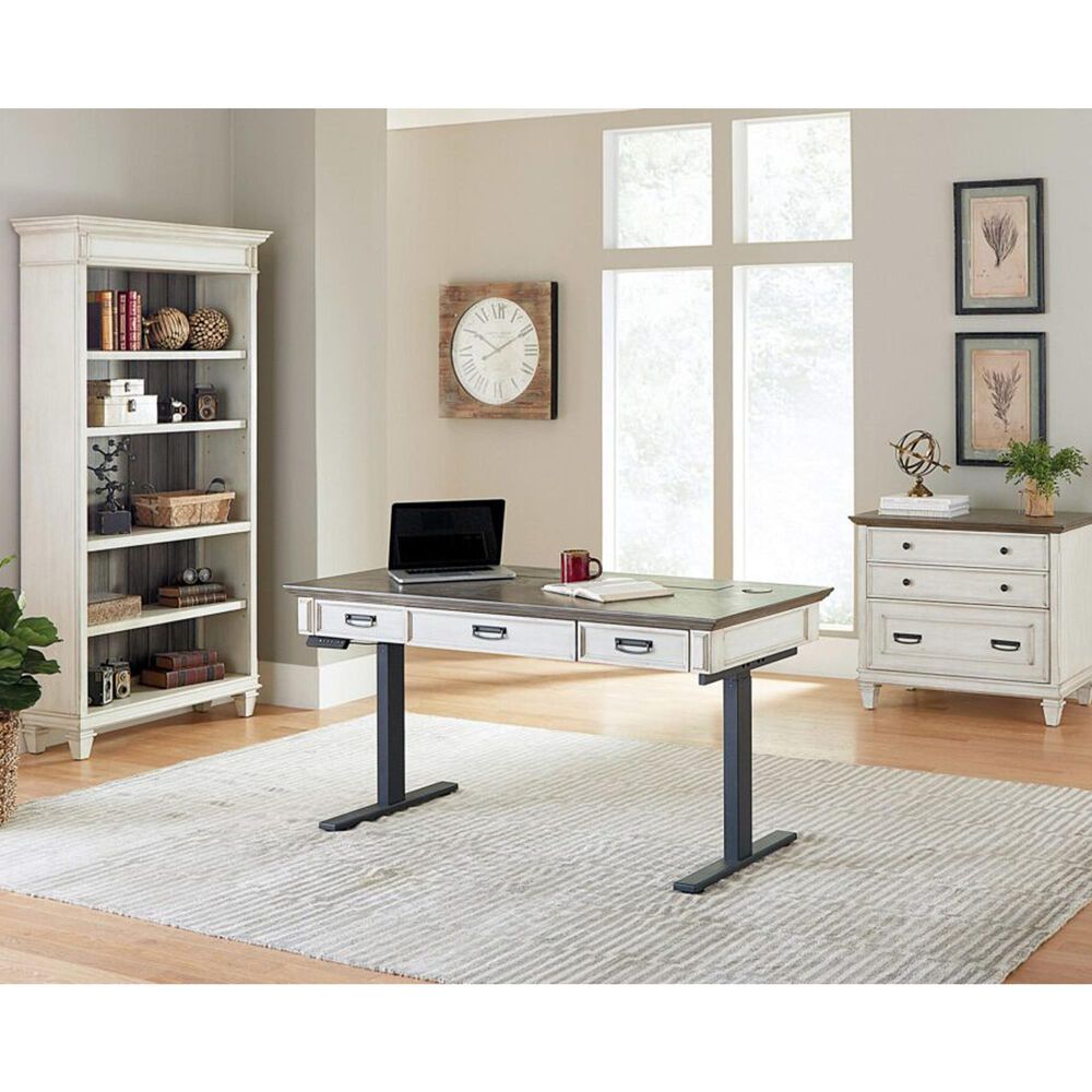 Wycliff Bay Hartford 60&quot; Electric Sit and Stand Desk in Gray, White and Black, , large
