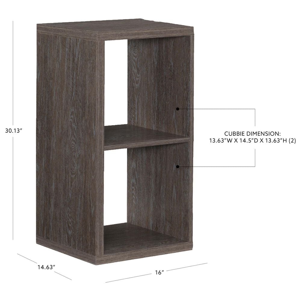 Linon Home Decor Galli 2-Shelf Bookcase in Grey, , large