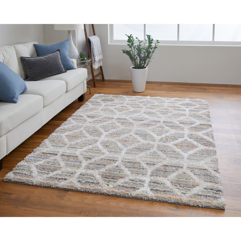Feizy Mynka 5&#39; x 8&#39; Beige and Multicolor Area Rug, , large