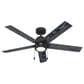 Hunter Erling 52" Ceiling Fan with LED Light in Matte Black, , large