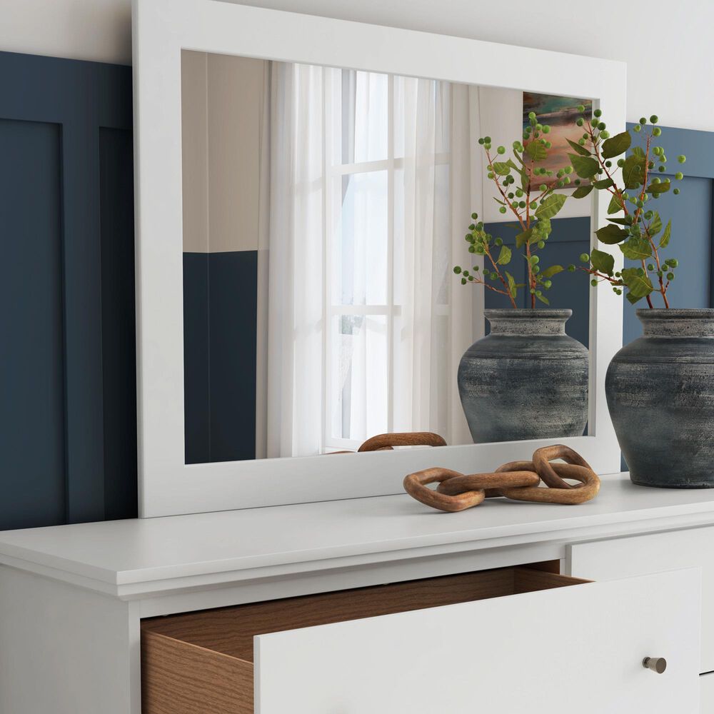 Ashley Bostwick Shoals 6-Drawer Dresser and Mirror in White, , large