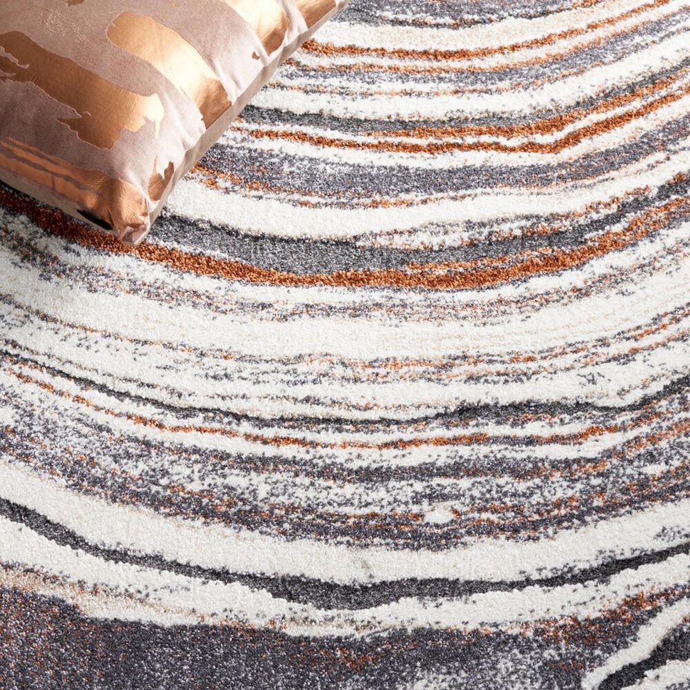 Safavieh Cyrus Shag CYR134F CYRUS SHAG 3&#39; x 5&#39; Grey and Rust Area Rug, , large